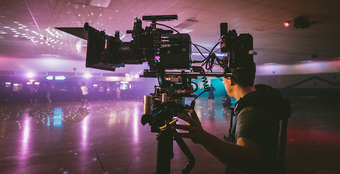 cameraman shooting a music video 